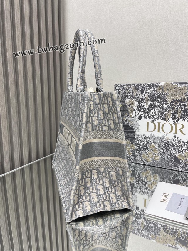 Dior专柜新款TOTE包迪奥高仿原单经典经典老花灰中号购物袋手提托特包 djfk1368